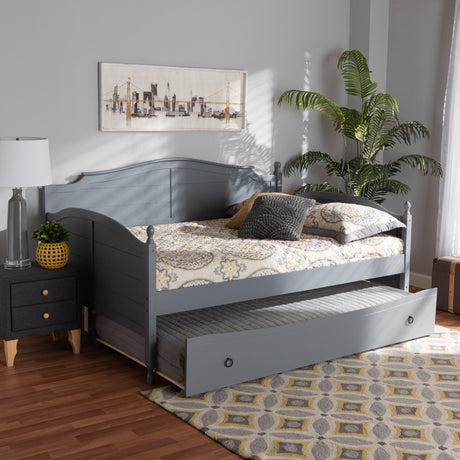 Angeleana Solid Wood Guest Bed with Trundle