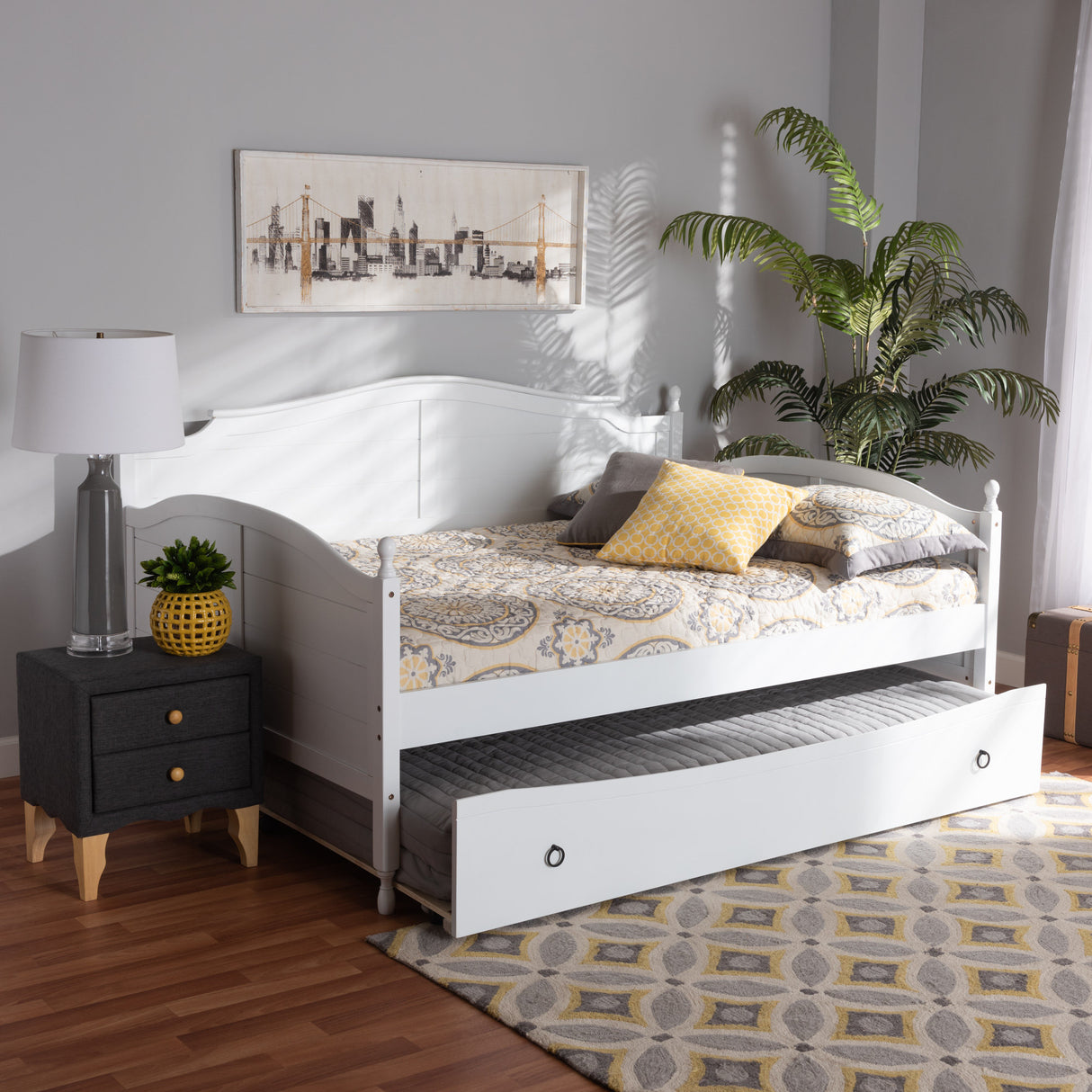 Angeleana Solid Wood Guest Bed with Trundle